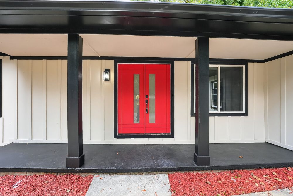 Renovated front entry at 1437 Stoneleigh Hill